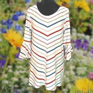 New Direction comfy casual stretchy striped multi color tunic